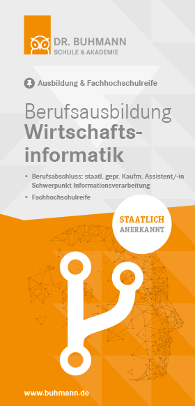 Titelblatt des Flyers "Berufsausbildung Wirtschaftsinformatik"
